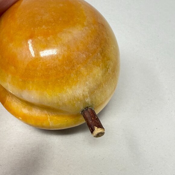 Alabaster Fruit Set of 4 Pieces Peach Apples Mango Stone Marble Vintage - Picture 10 of 16